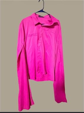 Bright Pink Long Sleeve Blouse